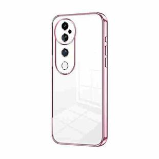 For vivo S19 Pro Transparent Plating Fine Hole Phone Case(Pink)