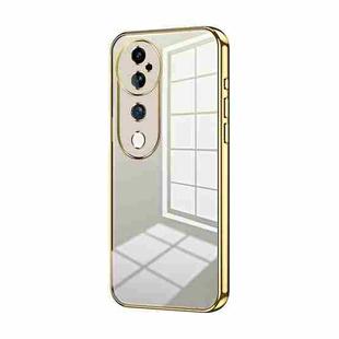 For vivo S19 Pro Transparent Plating Fine Hole Phone Case(Gold)