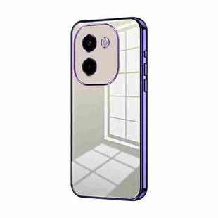 For vivo Y200 Transparent Plating Fine Hole Phone Case(Purple)