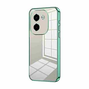 For vivo Y200 Transparent Plating Fine Hole Phone Case(Green)