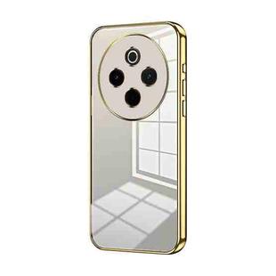 For vivo Y300 Pro Transparent Plating Fine Hole Phone Case(Gold)