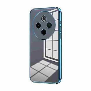 For vivo Y300 Pro Transparent Plating Fine Hole Phone Case(Blue)