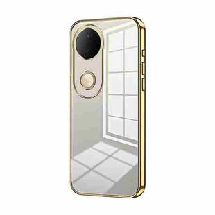 For vivo S20 Transparent Plating Fine Hole Phone Case(Gold)