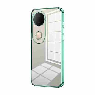 For vivo S20 Transparent Plating Fine Hole Phone Case(Green)