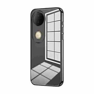 For vivo S20 Transparent Plating Fine Hole Phone Case(Black)