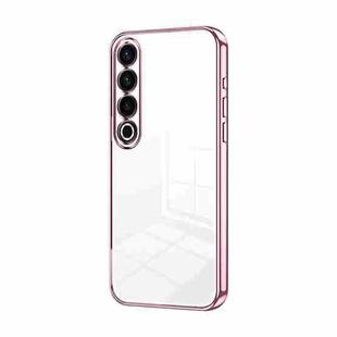 For Meizu 20 Pro Transparent Plating Fine Hole Phone Case(Pink)