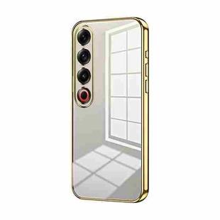 For Meizu 21 Pro Transparent Plating Fine Hole Phone Case(Gold)