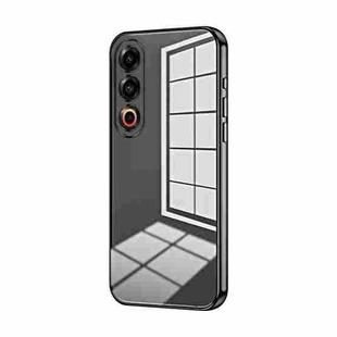 For Meizu 21 Transparent Plating Fine Hole Phone Case(Black)