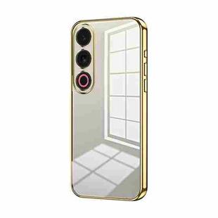 For Meizu 21 Note Transparent Plating Fine Hole Phone Case(Gold)