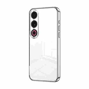For Meizu 21 Note Transparent Plating Fine Hole Phone Case(Silver)