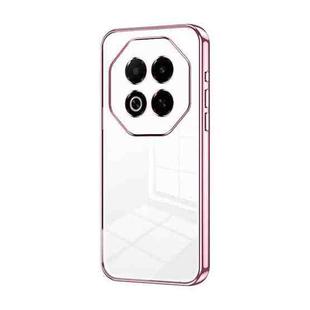For Meizu Note 16 Transparent Plating Fine Hole Phone Case(Pink)