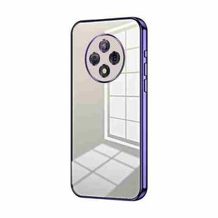 For U-Magic Enjoy 50 Plus Transparent Plating Fine Hole Phone Case(Purple)