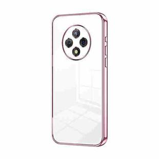 For U-Magic Enjoy 50 Plus Transparent Plating Fine Hole Phone Case(Pink)