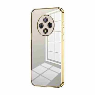 For U-Magic Enjoy 50 Plus Transparent Plating Fine Hole Phone Case(Gold)