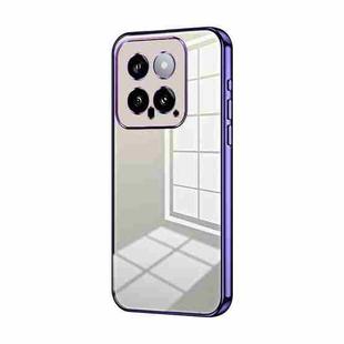 For Xiaomi 14 Transparent Plating Fine Hole Phone Case(Purple)