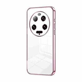 For Xiaomi 13 Ultra Transparent Plating Fine Hole Phone Case(Pink)