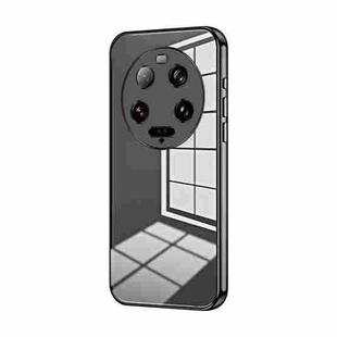 For Xiaomi 13 Ultra Transparent Plating Fine Hole Phone Case(Black)