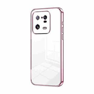 For Xiaomi 13 Pro Transparent Plating Fine Hole Phone Case(Pink)