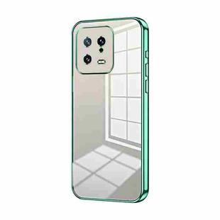 For Xiaomi 13 Transparent Plating Fine Hole Phone Case(Green)