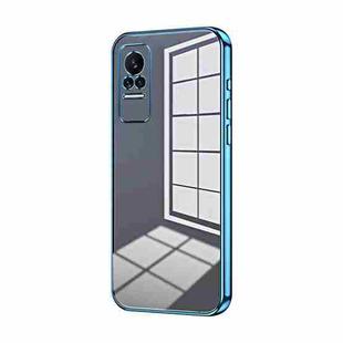 For Xiaomi Civi / Civi 1S Transparent Plating Fine Hole Phone Case(Blue)