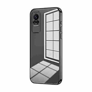 For Xiaomi Civi / Civi 1S Transparent Plating Fine Hole Phone Case(Black)