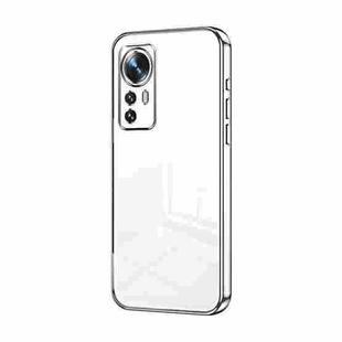 For Xiaomi 12 / 12X Transparent Plating Fine Hole Phone Case(Silver)