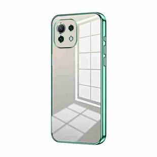 For Xiaomi Mi 11 Lite 4G / 5G Transparent Plating Fine Hole Phone Case(Green)