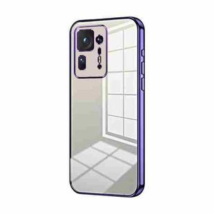 For Xiaomi Mix 4 Transparent Plating Fine Hole Phone Case(Purple)