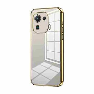 For Xiaomi Mi 11 Pro Transparent Plating Fine Hole Phone Case(Gold)