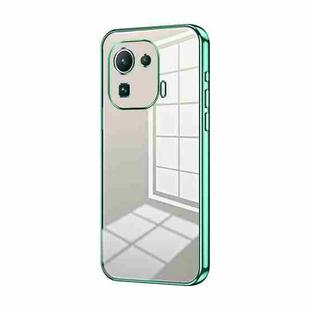 For Xiaomi Mi 11 Pro Transparent Plating Fine Hole Phone Case(Green)