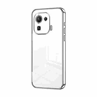 For Xiaomi Mi 11 Pro Transparent Plating Fine Hole Phone Case(Silver)