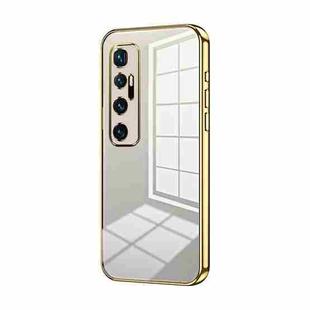 For Xiaomi Mi 10 Ultra Transparent Plating Fine Hole Phone Case(Gold)