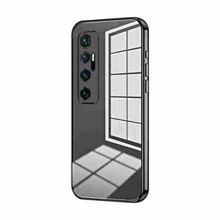 For Xiaomi Mi 10 Ultra Transparent Plating Fine Hole Phone Case(Black)