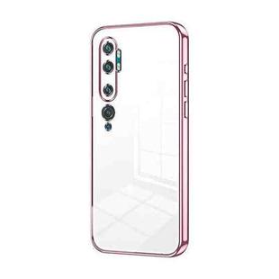 For Xiaomi Mi CC9 Pro / Mi Note 10 Transparent Plating Fine Hole Phone Case(Pink)