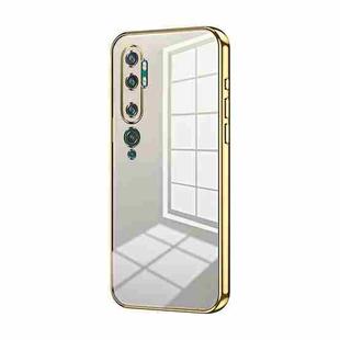 For Xiaomi Mi CC9 Pro / Mi Note 10 Transparent Plating Fine Hole Phone Case(Gold)