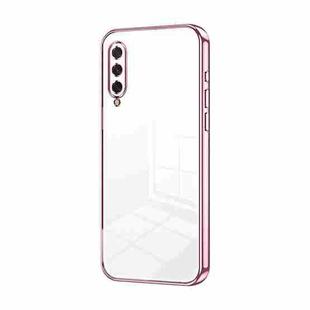 For Xiaomi Mi CC9e / Mi A3 Transparent Plating Fine Hole Phone Case(Pink)