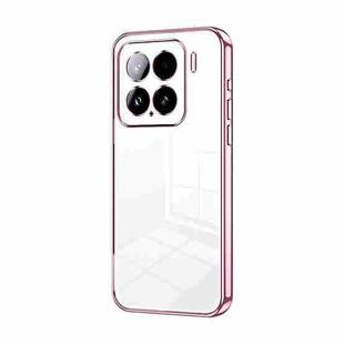 For Xiaomi 15 Transparent Plating Fine Hole Phone Case(Pink)
