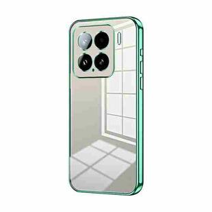 For Xiaomi 15 Transparent Plating Fine Hole Phone Case(Green)
