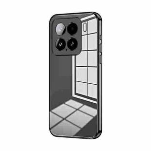 For Xiaomi 15 Transparent Plating Fine Hole Phone Case(Black)