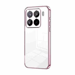 For Xiaomi 15 Pro Transparent Plating Fine Hole Phone Case(Pink)