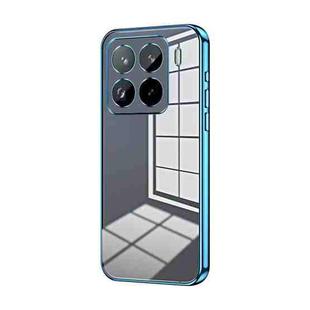 For Xiaomi 15 Pro Transparent Plating Fine Hole Phone Case(Blue)