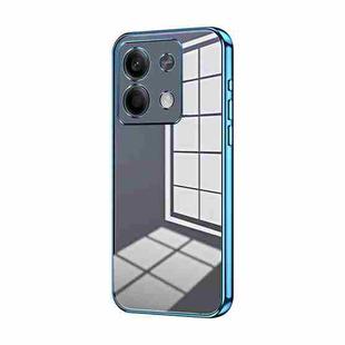 For Xiaomi Redmi Note 13 5G Transparent Plating Fine Hole Phone Case(Blue)