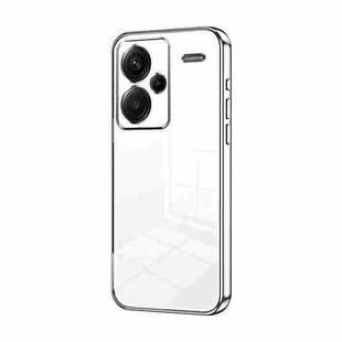 For Xiaomi Redmi Note 13 Pro+ Transparent Plating Fine Hole Phone Case(Silver)