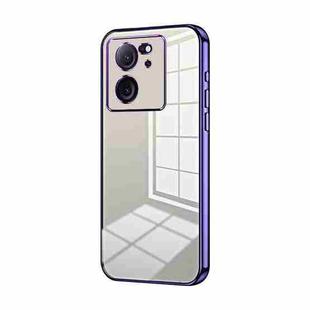 For Xiaomi Redmi K60 Ultra / Xiaomi 13T Transparent Plating Fine Hole Phone Case(Purple)