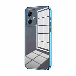 For Xiaomi Redmi Note 12R Pro Transparent Plating Fine Hole Phone Case(Blue)