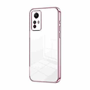 For Xiaomi Redmi Note 12S Transparent Plating Fine Hole Phone Case(Pink)
