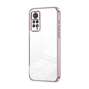For Xiaomi Redmi Note 11 Pro 4G/5G Global Transparent Plating Fine Hole Phone Case(Pink)