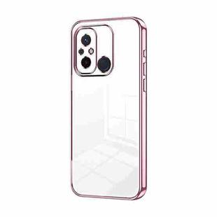 For Xiaomi Redmi 12C / 11A Transparent Plating Fine Hole Phone Case(Pink)