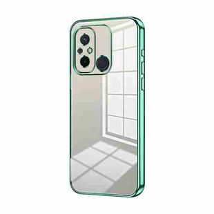 For Xiaomi Redmi 12C / 11A Transparent Plating Fine Hole Phone Case(Green)