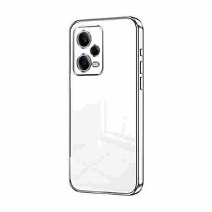 For Xiaomi Redmi Note 12 Pro 5G Transparent Plating Fine Hole Phone Case(Silver)